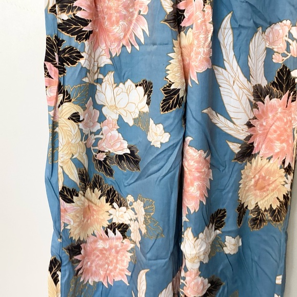 NWT Billabong New Love Floral Wide Leg Beach Pants - Blue - S - Picture 6 of 11